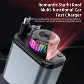 5-in-1 Retractable Car Charger with Air Freshener & Star Light