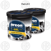 Areon Gel Air Freshener 2 Pack Black Crystal Passion Fresh Car & Room