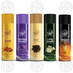Coral Air Freshener 5 Pack (Lavender, Aseel, Jasmine, Bakhoor, Ocean) 300ml Each