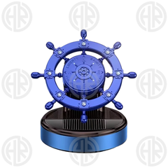 Solar Rotating Ship Wheel Air Freshener Unique Car Interior Upgrade