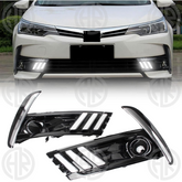 Toyota Corolla Fog Lamp DRL Chrome Covers Mustang Style Upgrade (2017-2021)
