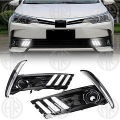 Toyota Corolla Fog Lamp DRL Chrome Covers Mustang Style Upgrade (2017-2021)