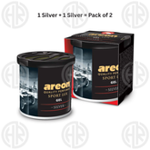 Areon Sport Lux Gel Silver Natural Eco Friendly Air Freshener (2 Pack)