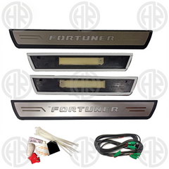 Toyota Fortuner LED Sill Plates (2016-2021) Premium Metal Skuff Panels with Ambient Glow