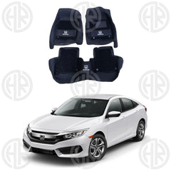 Honda Civic 2016-22 Luxury 10D Floor Mats Scratch Resistant Anti Slip