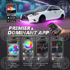 RGB LED Underglow Strip Lights for Cars Multi Mode Neon Lighting Kit, Waterproof