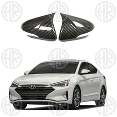 Hyundai Elantra Carbon Fiber Side Mirror Covers Batman Style Design