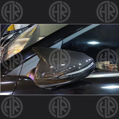 Hyundai Elantra Carbon Fiber Side Mirror Covers Batman Style Design