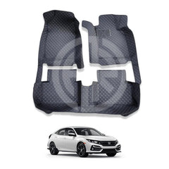 Honda Civic X Beige 7D Floor Mats (2016-21) Custom Fit Luxury Protection