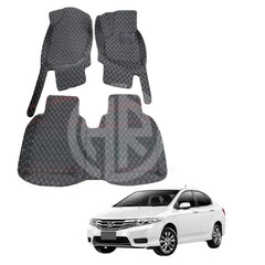 Honda City 7D Floor Mats (2009-21) Premium Black 3 Pcs Set