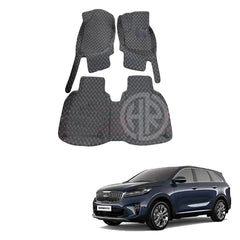 KIA Sorento 7D Floor Mats 7 Seater (2021-24) Diamond Stitched Black