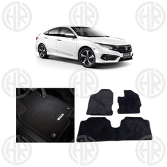Honda Civic 2016-2021 Carpet Floor Mats in Black Luxury Anti Slip Car Mats