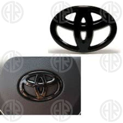 Toyota Corolla Glossy Black Steering Emblem Sporty & Stylish Interior Accessory