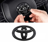 Toyota Corolla Carbon Fiber Steering Wheel Emblem Sporty Red Design