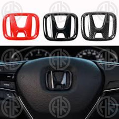 Honda Civic Steering Logo Monogram in Glossy Black Luxury Car Accessory