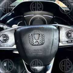 Honda Civic Carbon Fiber Steering Wheel Monogram Premium Interior Styling