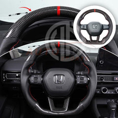 Honda Civic 2022 Steering Wheel Upgrade Hydro Dipped Carbon Look