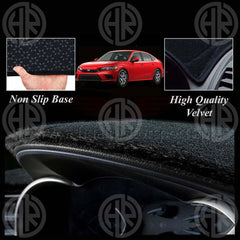 Honda Civic 2022-2024 Velvet Dash Mat Premium Soft Fabric