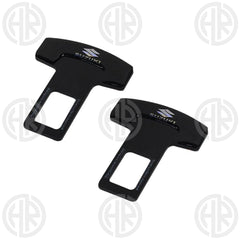 Suzuki Car Mini Metal Seat Belt Clips (Black, Pair) Secure & Elegant Interior Accessory