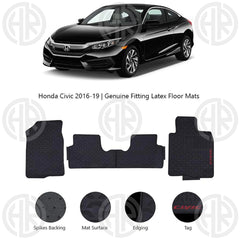Honda Civic Floor Mats 2016-2021 Heavy Duty Rubber PVC Mats for Maximum Coverage