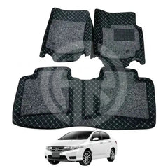 Honda City 2009-2021 9D Car Floor Mats Luxury All Weather 3Pcs Set