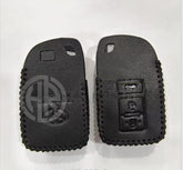 Toyota Yaris 1.5 Black Leather Key Cover & Key Chain Stylish Car Accessory