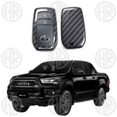 Toyota Hilux Revo Carbon Fiber Key Cover Durable 3 Button Case 2016–2021