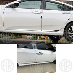 Honda Civic X Lower Chrome Door Molding with Logo (2016–2021)