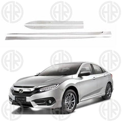 Honda Civic X Lower Chrome Door Molding with Logo (2016–2021)