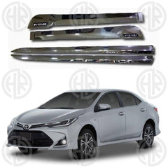 Toyota Corolla Chrome Door Molding (4Pcs) Stylish Lower Trim Protection