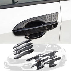 Honda Civic Carbon Fiber Door Handle & Inner Bowl Protectors 8 Piece Kit