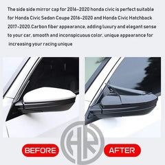Honda Civic (2016–21) Side Mirror Covers in Carbon Fiber Stylish Look