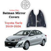Toyota Yaris Carbon Fiber Batman Style Side Mirror Covers Durable Stylish