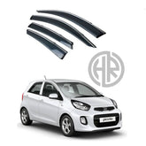 KIA Picanto 2019–2021 TXR Chrome Door Visors Sleek & Durable Air Press Set