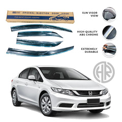Honda Civic Chrome Air Press Visors (2012–2016) Wind & Rain Guard