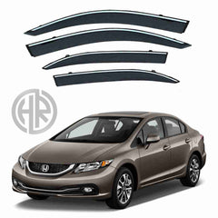 Honda Civic Chrome Air Press Visors (2012–2016) Wind & Rain Guard
