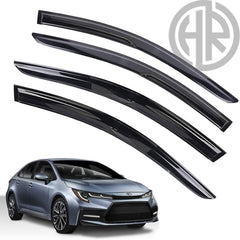 Toyota Corolla Chrome Door Visors 2009–2013 Wind & Rain Deflectors Set