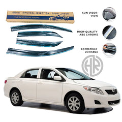 Toyota Corolla Chrome Door Visors 2009–2013 Wind & Rain Deflectors Set