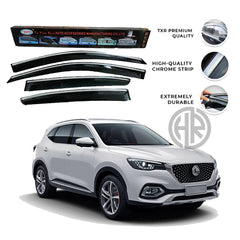 TXR Chrome Wind Deflectors for MG HS Easy Fit Air Press Visors Set