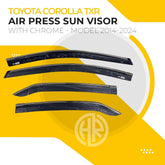 Toyota Corolla 2014–2022 Chrome Sun Visors Stylish & Functional Door Visor Set