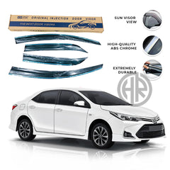 Toyota Corolla 2014–2022 Chrome Sun Visors Stylish & Functional Door Visor Set