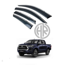 Toyota Hilux REVO TXR Air Press Chrome Visors Wind & Rain Shield 2016-2021
