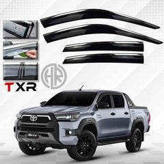 Toyota Hilux REVO TXR Air Press Chrome Visors Wind & Rain Shield 2016-2021