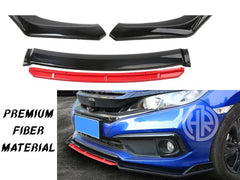 Honda Civic X Red Line Front Splitter Glossy Black Sport Upgrade