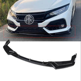 Honda Civic Matte Black Front Splitter V3 Sleek Performance Styling Kit