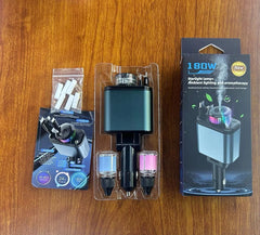 5-in-1 Retractable Car Charger with Air Freshener & Star Light