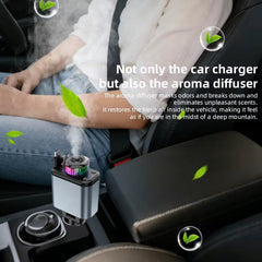 5-in-1 Retractable Car Charger with Air Freshener & Star Light