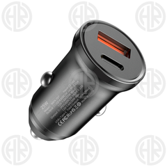 Universal 25W Car Charger Dual Port USB C & USB Power Adapter