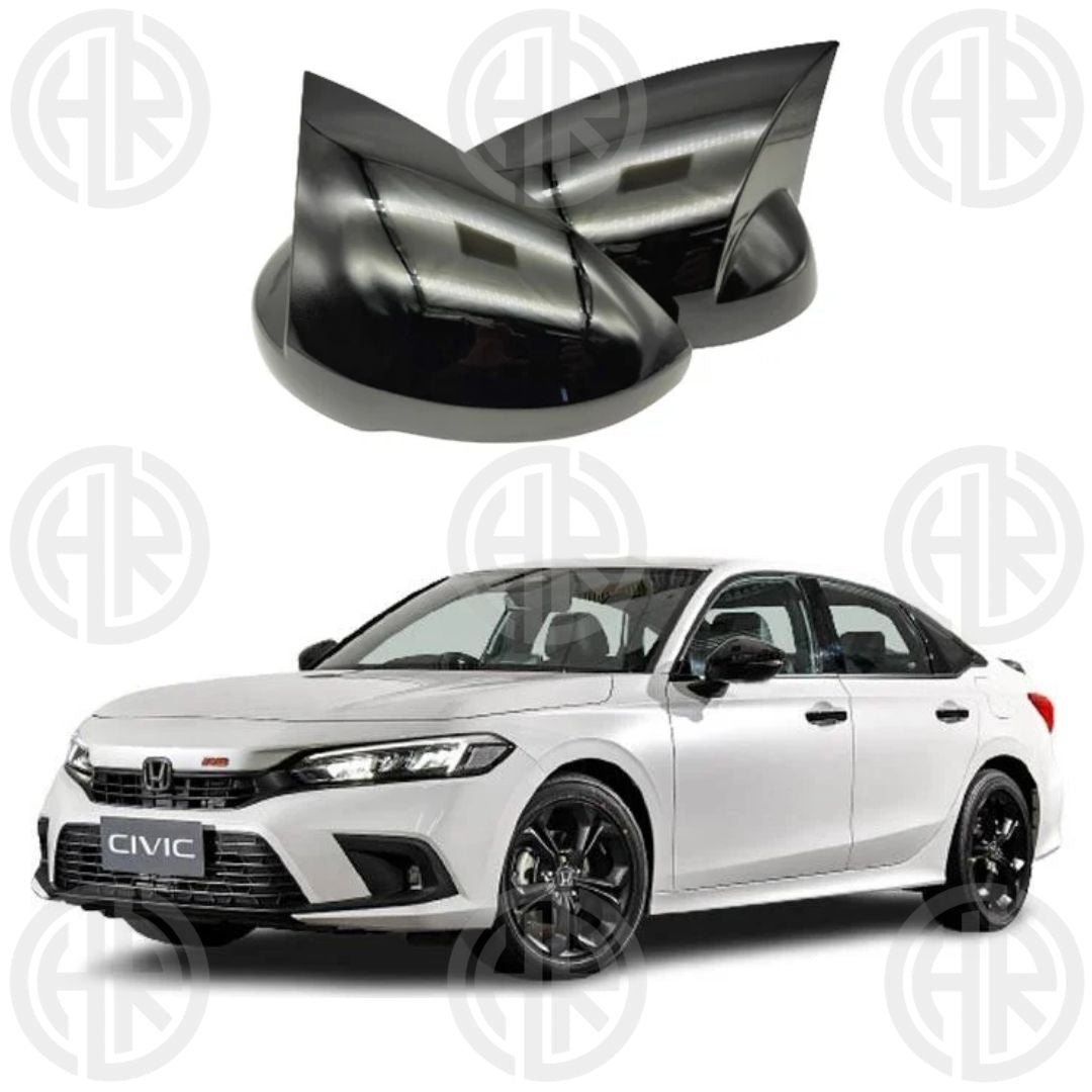 Honda Civic (2022-23) Glossy Black Batman Style Side Mirror Covers Premium Upgrade