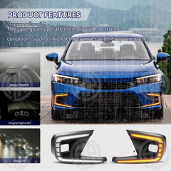 Honda Civic LED Fog Light DRLs V2 (2022, 11th Gen) Premium Illumination & Modern Style